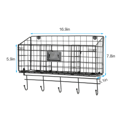 Wire Basket Desk Organizer Adjustable Divider and Tag Slot Wall Mounted Files Organizer