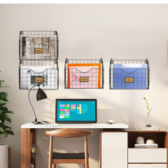 Stackable Hanging Wall Files Rack & 4-Tier Metal Folder Wall File Holder