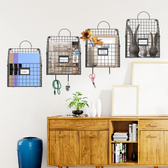 Hanging Wall File Holder Organizer Metal Wall Mount File Folders Holder Magazine Rack