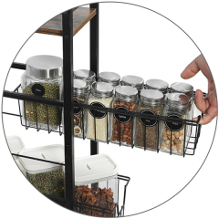 New Design Multiuse 4 Tier Slim Rolling Utility Slide Out Wire Baskets Narrow Storage Cart