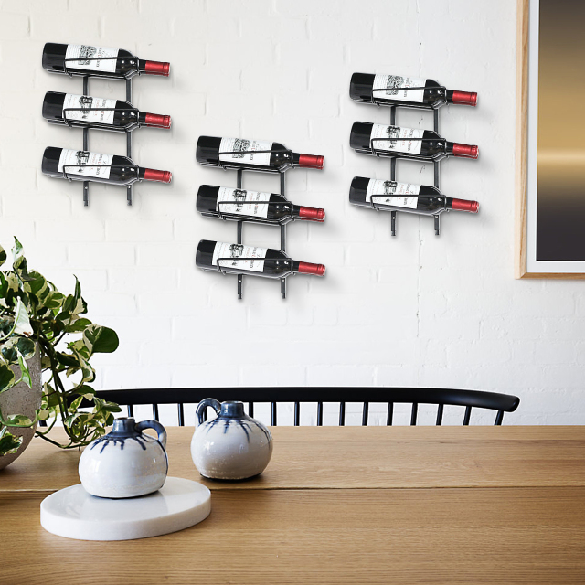 36 Bottle Wall Mounted Adjustable and Separable Metal Hanging Wine Bottle Holder Rack