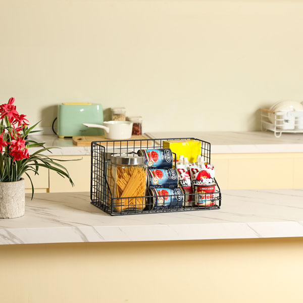 Stackable Wire Baskets for Pantry Organizers and Storage