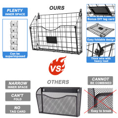 5 Tier Over the Door File Organizer Stackable Hanging Wall Files Rack