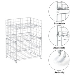 4-Tier Can Storage Rack for Kitchen Cabinet Pantry, Multifunctional Can Dispenser for Storing Canned Snacks Drinks and More,Silver