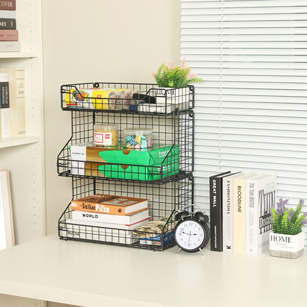 3-tier Stackable Wire Baskets for Pantry Organizers and Storage