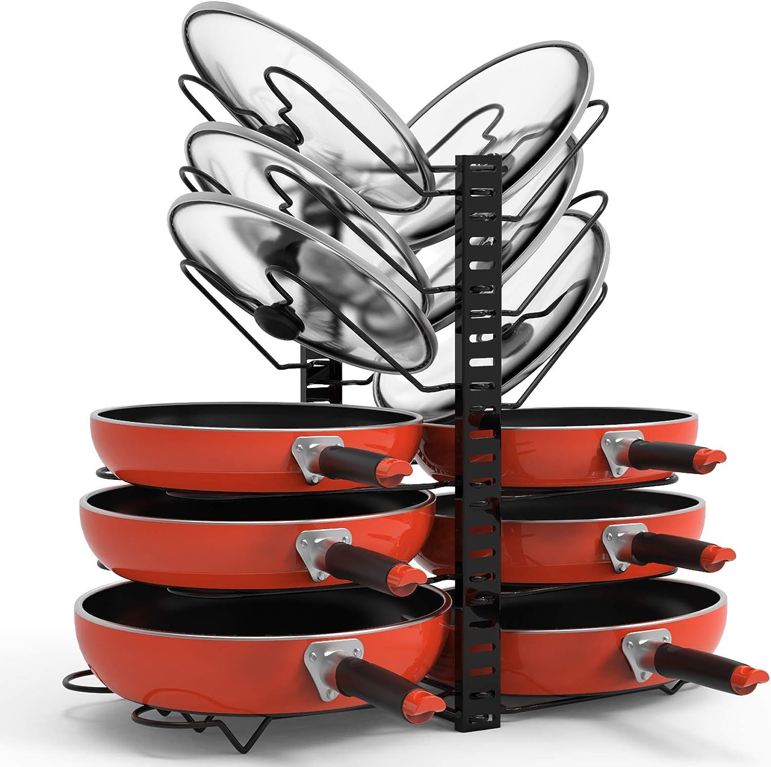 New Product Pan Lid Rack 12 Tier Two-in-One Adjustable Pan Organizer Holder