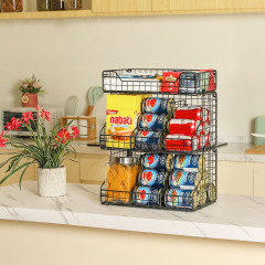 3-tier Stackable Wire Baskets for Pantry Organizers and Storage