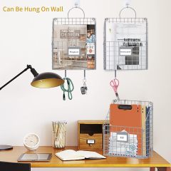 Hanging Wall File Holder Organizer Metal Wall Mount File Folders Magazine Rack