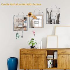 Hanging Wall File Holder Organizer Metal Wall Mount File Folders Magazine Rack