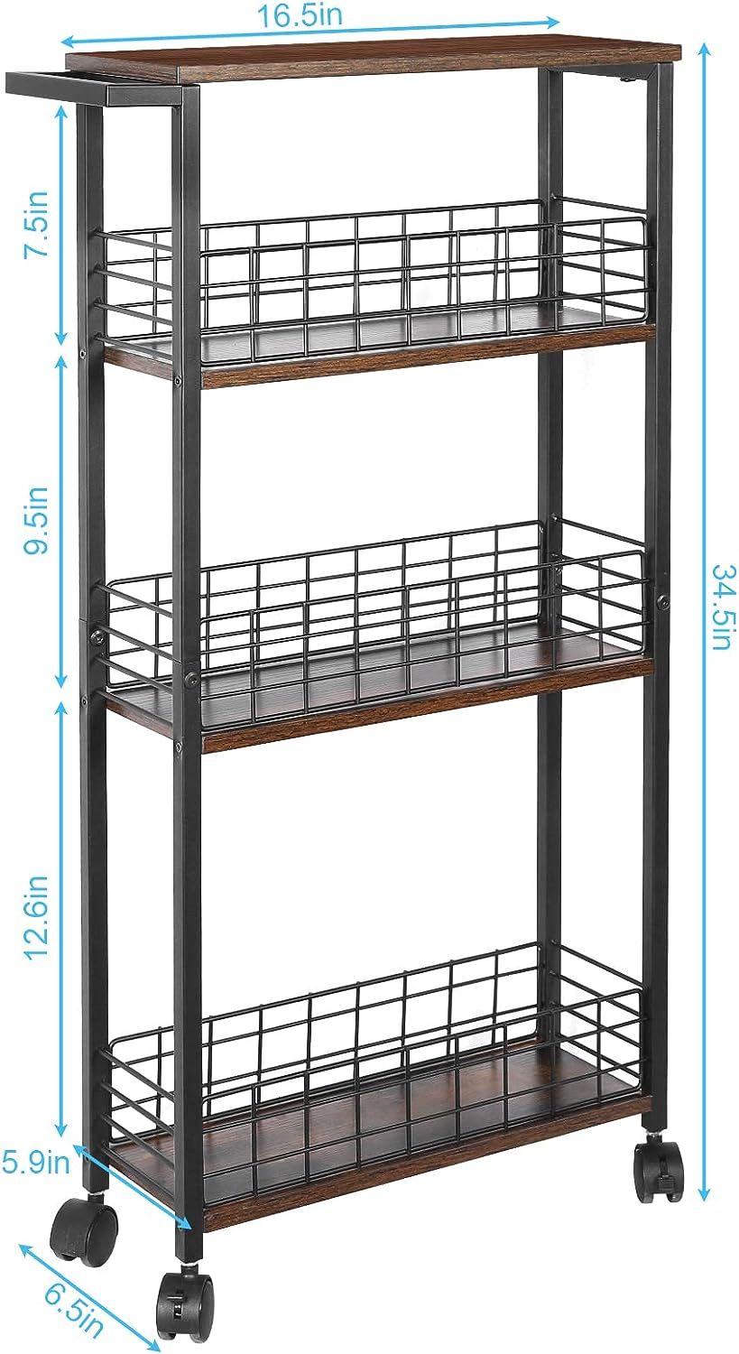 Wholesale 4 Tier Black Rolling Slide Out Mobile Utility Shelves Storage Cart With Wheels