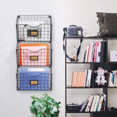 Stackable Hanging Wall Files Rack&3-Tier Metal Folder Wall File Holder