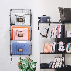 Hanging Wall Files Rack S Shape Hooks3 Tier Over the Door File Organizer
