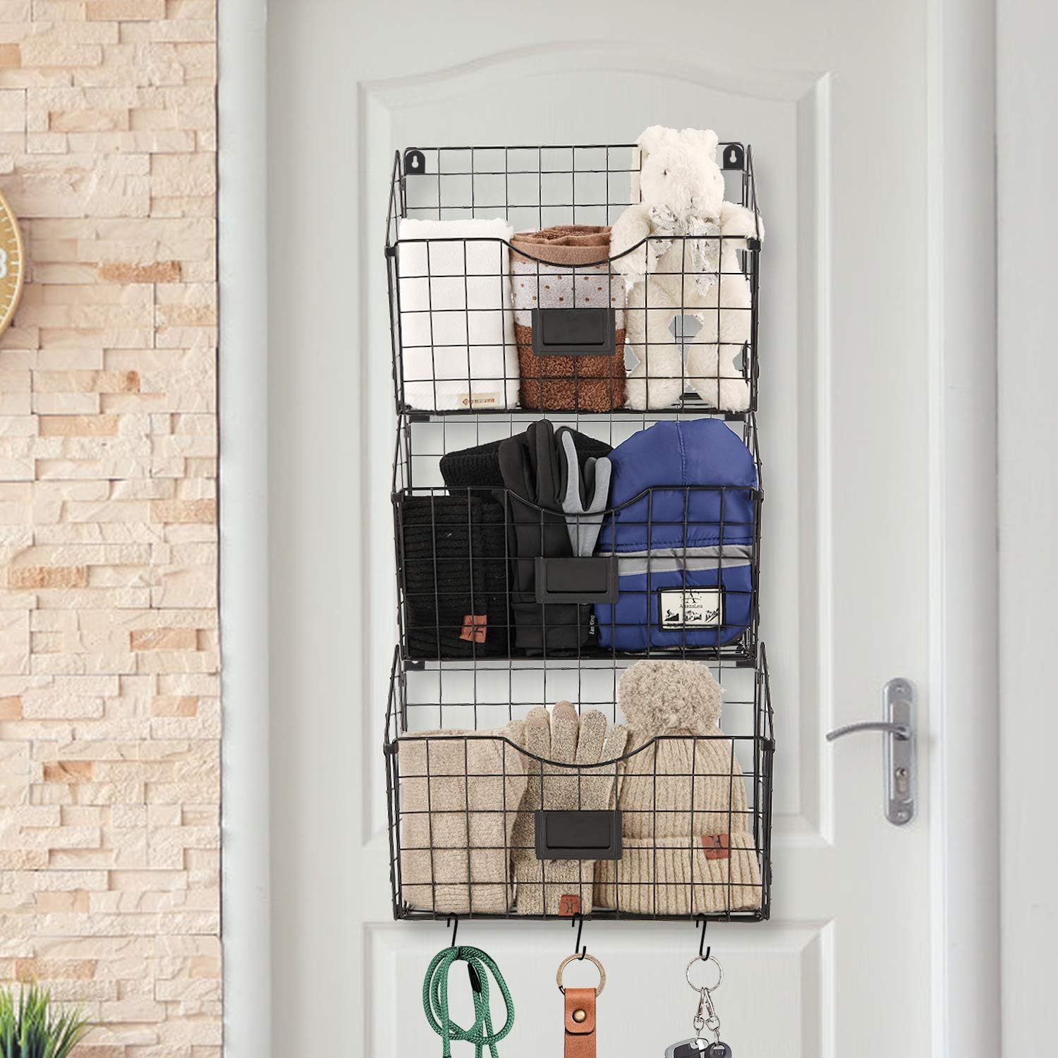 Hanging Wall Files Rack Door Hooks 3 Tier Over the Door File Organizer