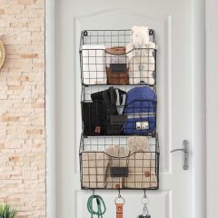 Hanging Wall Files Rack Door Hooks 3 Tier Over the Door File Organizer