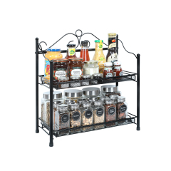 2-Tier Spice Organizer kitchen counter organizer Standing Seasoning Rack Spice Shelf Storage Holder