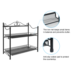 2-Tier Spice Organizer kitchen counter organizer Standing Seasoning Rack Spice Shelf Storage Holder
