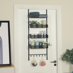 5-Tier Pantry Over the Door Spice Racks  with 4 Baskets & 6 Hooks