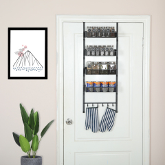 5-Tier Pantry Over the Door Spice Racks  with 4 Baskets & 6 Hooks