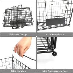 XXXL Size 4 Pack Stackable Fruits Vegetables Storage Basket with Name Plate