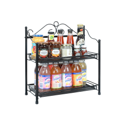 2-Tier Spice Organizer kitchen counter organizer Standing Seasoning Rack Spice Shelf Storage Holder