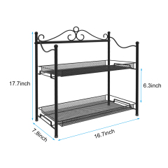 2-Tier Spice Organizer kitchen counter organizer Standing Seasoning Rack Spice Shelf Storage Holder