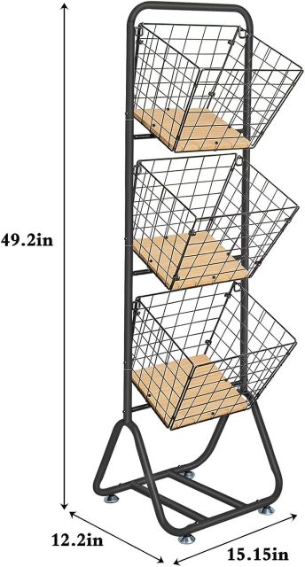 3-Tier-fruit-Wire-Market-Basket-Stand Kitchen Snack Vegetable Metal baskets Storage Tiered Wire Basket Organizer