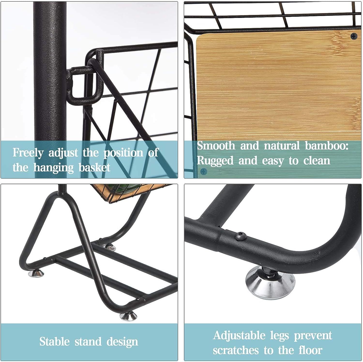 3-Tier-fruit-Wire-Market-Basket-Stand Kitchen Snack Vegetable Metal baskets Storage Tiered Wire Basket Organizer