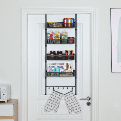 5-Tier Pantry Over the Door Spice Racks  with 4 Baskets & 6 Hooks