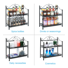 2-Tier Spice Organizer kitchen counter organizer Standing Seasoning Rack Spice Shelf Storage Holder