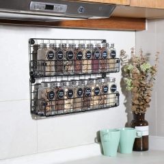5-Tier Wall Mounted Stackable Hanging Spice Jars Storage Racks
