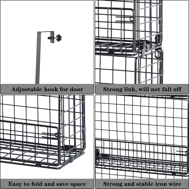 Over The Door Organizer - 4-Tier Pantry Door Organizer Hanging Storage Rack & Detachable And Foldable Metal Seasoning Spice Basket