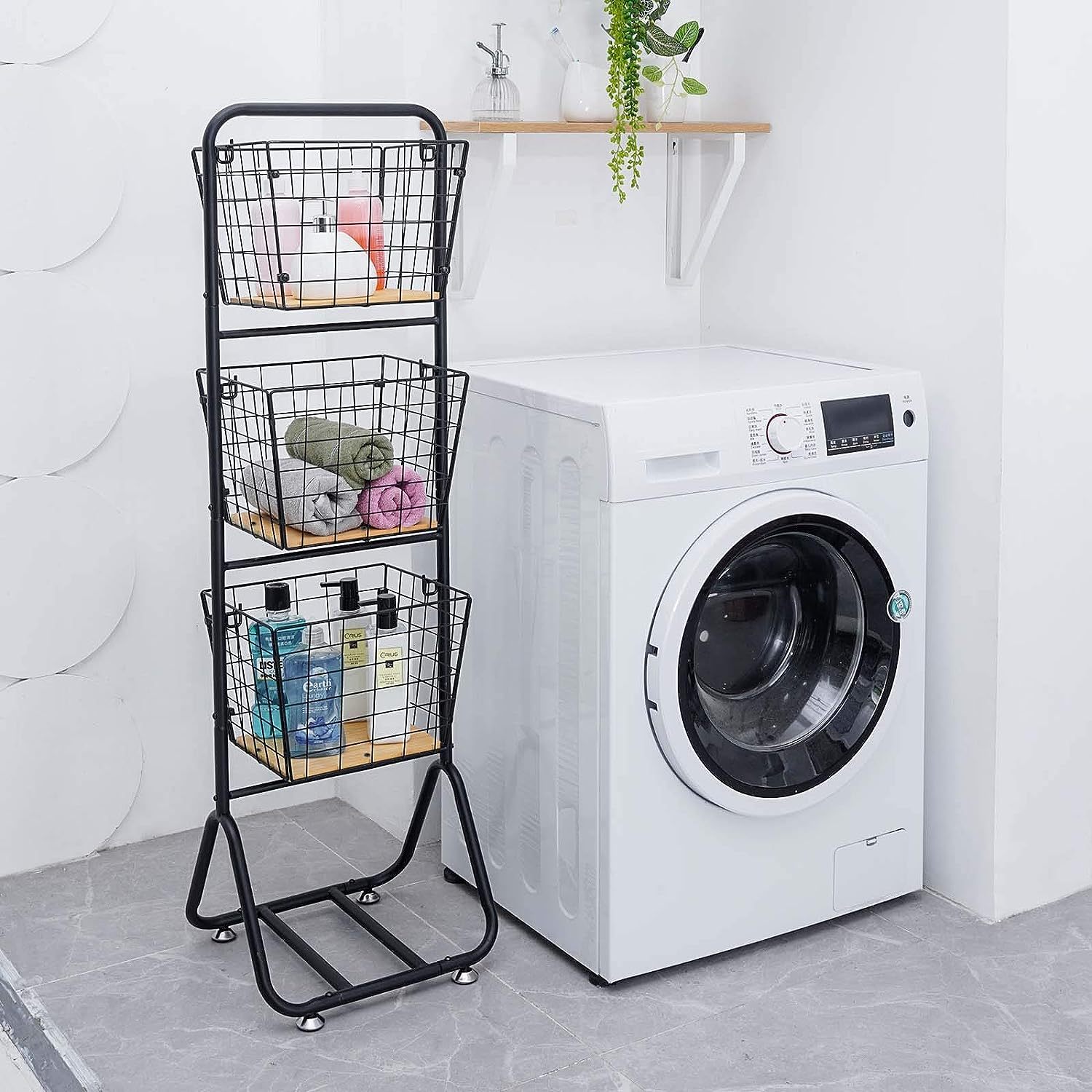 3-Tier-fruit-Wire-Market-Basket-Stand Kitchen Snack Vegetable Metal baskets Storage Tiered Wire Basket Organizer