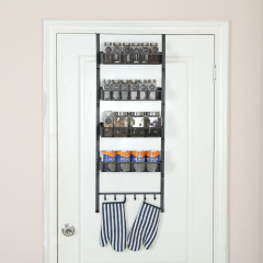 5-Tier Pantry Over the Door Spice Racks  with 4 Baskets & 6 Hooks