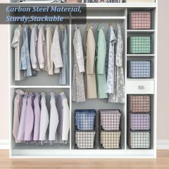 2 Pack Metal Wardrobe Clothes Organizer with Adjustable & Removable Dividers