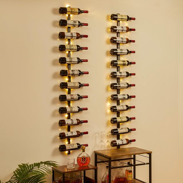 LED Wall Mounted Detachable12 Bottle Wine Holder