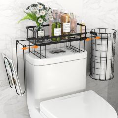 Multifunctional Over The Toilet Storage Shelf with Paper Holder