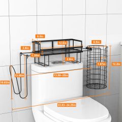 Multifunctional Over The Toilet Storage Shelf with Paper Holder