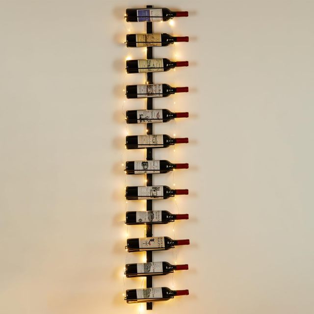 LED Wall Mounted Detachable12 Bottle Wine Holder
