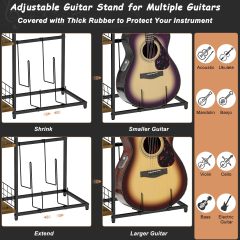 Adjustable Guitar Stand rack  with Drawer for Multiple Guitars and Amp Accessories
