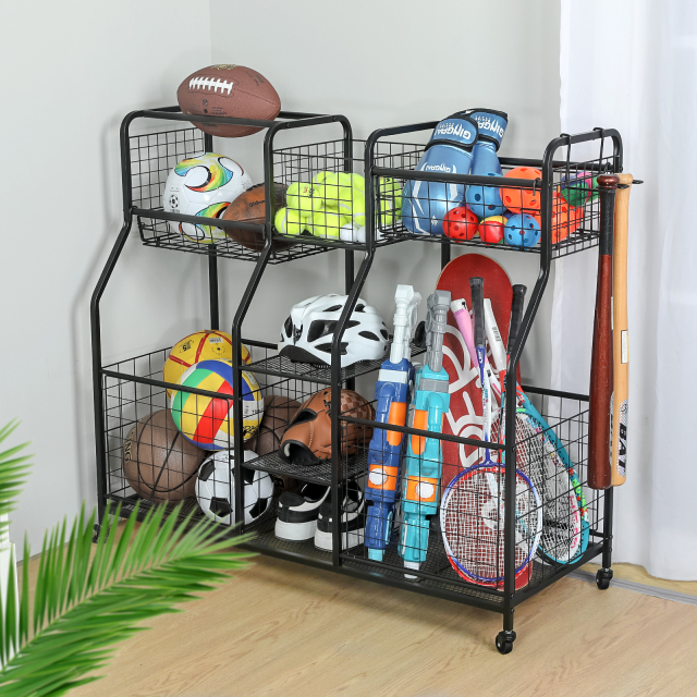 Sports Ball Storage Rack Equipment Organizer