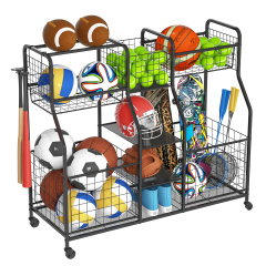 Sports Ball Storage Rack Equipment Organizer