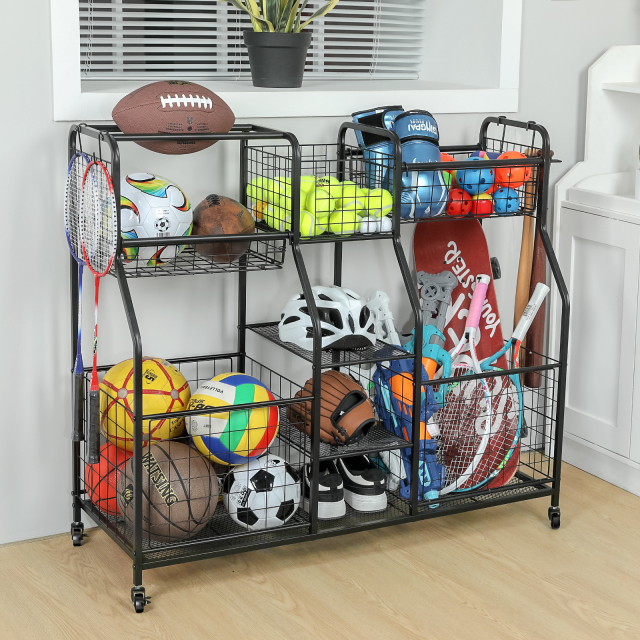 Sports Ball Storage Rack Equipment Organizer