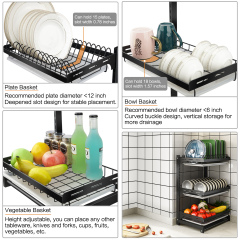 Dish Drying Rack Stainless Steel Dish Drainer with Drainboard Utensil Holder