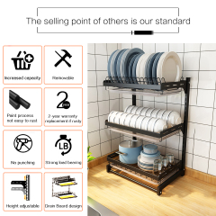 Dish Drying Rack Stainless Steel Dish Drainer with Drainboard Utensil Holder