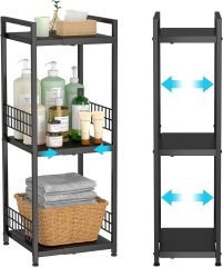 multi-purpose 3 layer metal bathroom foldable shelves shampoo holder bathrooms organizer rack shelf