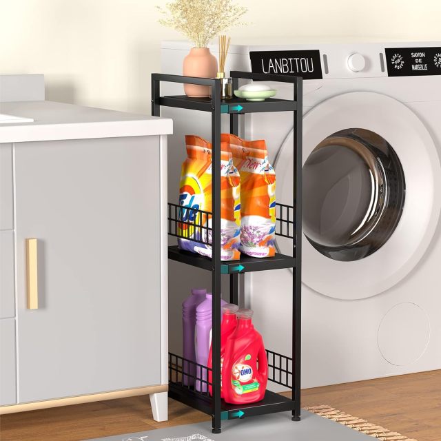 multi-purpose 3 layer metal bathroom foldable shelves shampoo holder bathrooms organizer rack shelf
