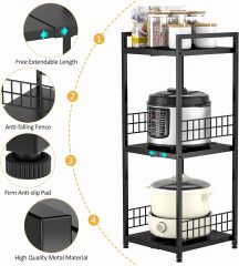 multi-purpose 3 layer metal bathroom foldable shelves shampoo holder bathrooms organizer rack shelf