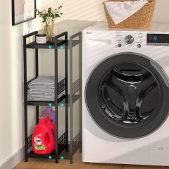 multi-purpose 3 layer metal bathroom foldable shelves shampoo holder bathrooms organizer rack shelf