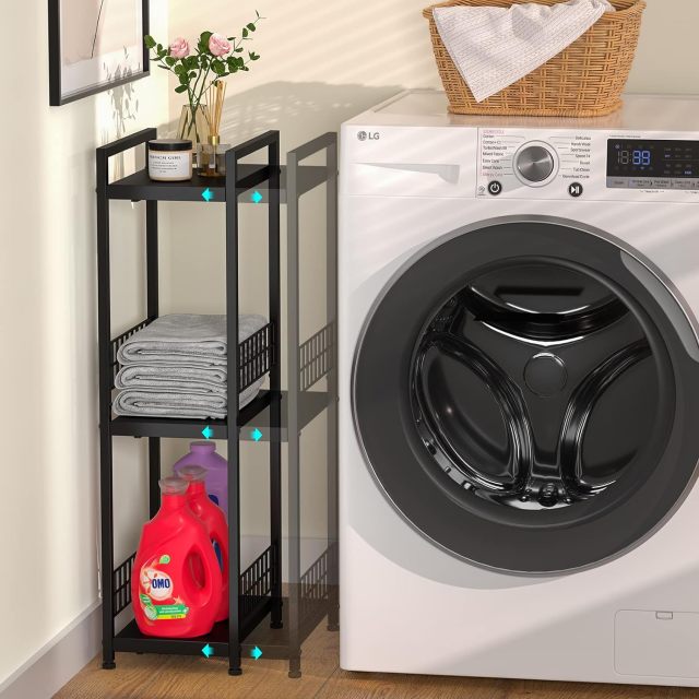 multi-purpose 3 layer metal bathroom foldable shelves shampoo holder bathrooms organizer rack shelf