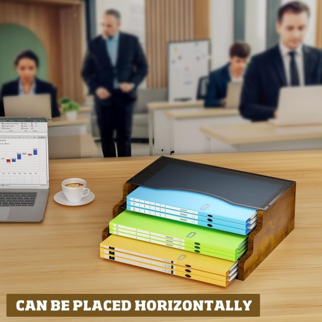 3 Tiers Wood Papper File Organizer